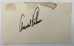 Arnold Palmer Hand-Signed Autograph Card and Vintage Golf Photograph Featuring The Big Three JSA ALOA