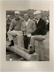 Arnold Palmer Signed Index Card and Jack Nicklaus Ken Venturi Laurel Valley Press Photograph JSA ALOA