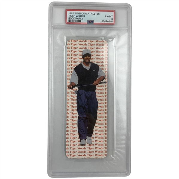1997 Awesome Athletes Tiger Woods Bookmark PSA 6 EX-MT