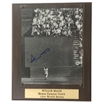 Willie Mays Signed The Catch 1954 World Series Photo Plaque JSA ALOA