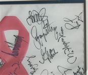 Donald Trump & LPGA Legends Signed Rally For A Cure Charity Golf Pin Flag - Framed JSA ALOA