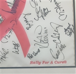 Donald Trump & LPGA Legends Signed Rally For A Cure Charity Golf Pin Flag - Framed JSA ALOA