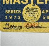 Tommy Aaron Signed 1973 Masters Tournament SERIES Badge #23293 JSA ALOA