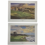 Kenneth Reed, A Pair of Artists Proof Golf Prints, St Andrews and Pebble Beach
