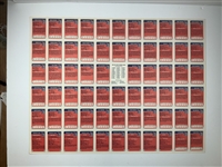 1986 Miller Press Golf Complete 60 Card Uncut Sheet including Jack Nicklaus and Greg Norman