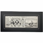 Original 1971 Jack, Arnie & Others  MacDivot Comic Strip Signed by Mel Keefer for Chicago Tribune - Framed