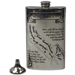 Royal Troon Golf Club Scottish Piper Pewter Hip Flask with Funnel and Presentation Box