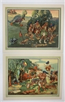 Walter R. Duff, A Set of Six Perils of Early Golf Color Lithographic Prints, 1925 (Signed)