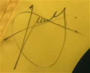 Xander Schauffele Signed 2024 The Open at Royal Troon Yellow Screen Flag JSA ALOA