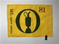 Xander Schauffele Signed 2024 The Open at Royal Troon Yellow Screen Flag JSA ALOA