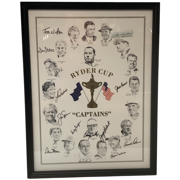 Nicklaus, Palmer, Nelson & Eleven (11) US Ryder Cup Captains Print - Framed JSA ALOA