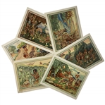 Walter R. Duff, A Set of Six 1925 Imperial Tobacco Perils of Early Golf Chromolithographs