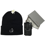 Two Masters Tournament Official Merchandise Items Including a Knit Beanie and Lodis Leather Card Holder