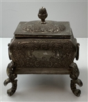 10th Hassan II Trophy of Golf Silver-Plated Footed Ornate Player Gift Jewelry Box