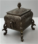 10th Hassan II Trophy of Golf Silver-Plated Footed Ornate Player Gift Jewelry Box