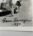 Gene Sarazen Signed Photograph Posing with a 1934 Ford Tudor Sedan