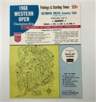 1968 Western Open Ticket & Pairing Sheet - Jack Nicklaus' Only Western Open Win