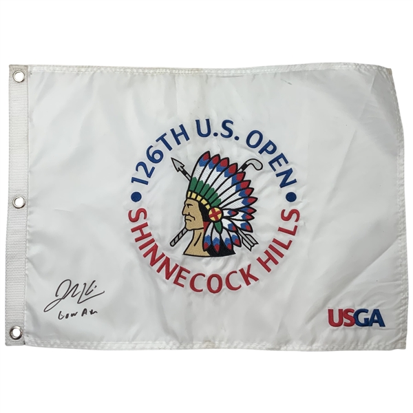 Jackson Koivun Signed 2026 U.S. Open Shinnecock Hills Flag w/ Low Am Inscip. JSA ALOA