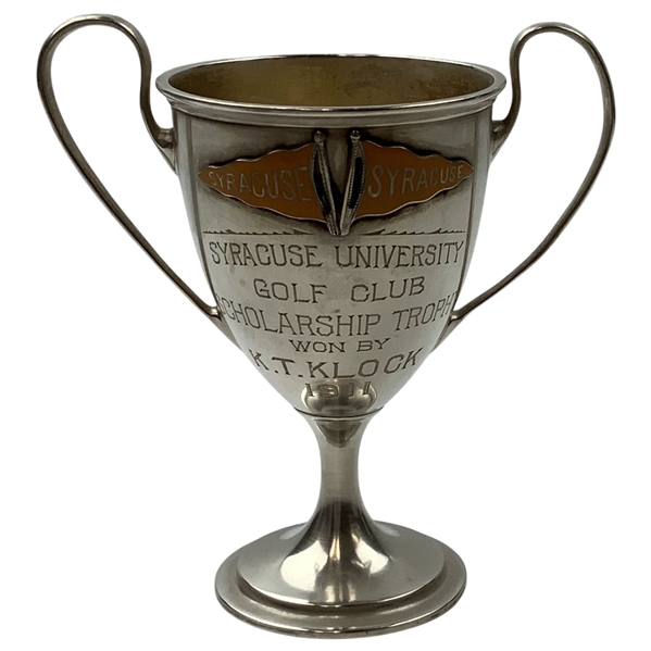 Syracuse University 1911 Gorham Sterling Silver Enameled Golf Trophy