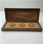 A Limited Edition Masters Tournament Amen Corner Wooden Ball Marker Set in Engraved Presentation Box