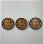 A Limited Edition Masters Tournament Amen Corner Wooden Ball Marker Set in Engraved Presentation Box