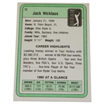 Jack Nicklaus Signed 1981 Donruss Golf Rookie Card JSA ALOA