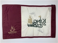 Arnold Palmer and Jack Nicklaus Dual Signed King and Bear World Golf Village Flag JSA ALOA