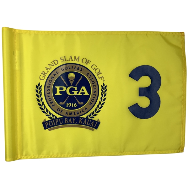 PGA Grand Slam of Golf Poipu Bay Game Used Pin Flag - Tiger?