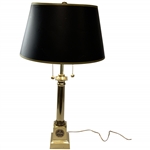 Professional Golfers Association of America Polished Brass Table Lamp with Black Shade