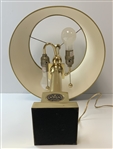 Professional Golfers' Association of America Polished Brass Table Lamp with Black Shade