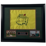 Rory McIlroy Signed 2025 Masters Flag Custom Framed Memorabilia Display JSA #BA38016
