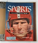 A Collection of 1954-1955 Sports Illustrated Magazines in Original Publisher Binders Including 1st Issue