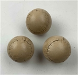 Three Vintage Stitched Leather Sports Balls by Stag - Reproduction