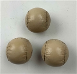 Three Vintage Stitched Leather Sports Balls by Stag - Reproduction
