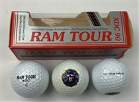 A Collection of Themed Collectible Golf Balls and Original Packaging including Dunlop Titleist Ram and Pinnacle