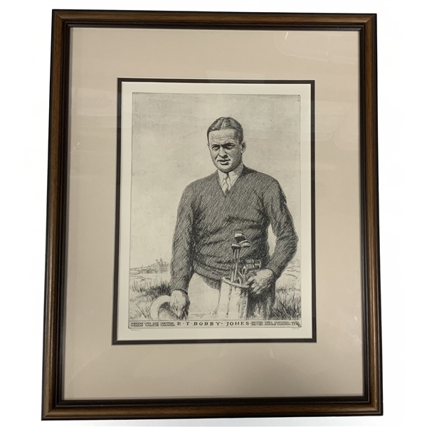 Bobby Jones 1930 Grand Slam Print By Artist W. Douglas Morhead - Framed