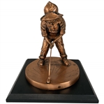 Pinehurst Country Club Putter Boy Metal Sundial Sculpture on Wooden Base