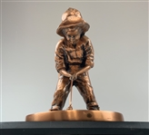 Pinehurst Country Club Putter Boy Metal Sundial Sculpture on Wooden Base