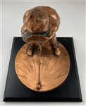 Pinehurst Country Club Putter Boy Metal Sundial Sculpture on Wooden Base