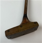 Antique Walter J Travis Hickory Shaft Wooden Putter