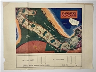Vintage Golf Ephemera Including St. Andrews Old Course Map, Baltusrol and Mexico Pro-Am Flyer