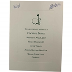2017 Augusta National Golf Club Masters Tournament Cocktail Buffet Invitation
