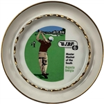 Mid-Century Ceramic Souvenir Golf Ashtray, WJBF Channel 6 Augusta Georgia, The Thos. D. Murphy Co.