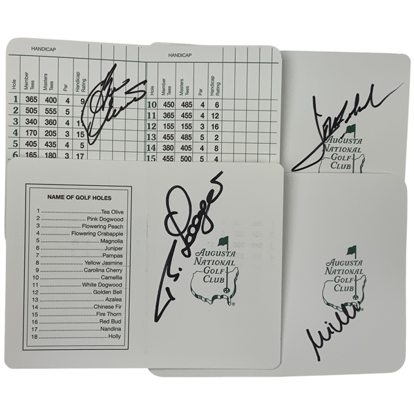 Crenshaw, Olazabal, Langer & Weir Signed ANGC Scorecards JSA ALOA