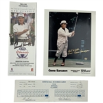 A Trio of Signed Golf Memorabilia featuring Arnold Palmer, Gene Sarazen, Fred Couples, and Gary Player JSA ALOA