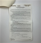 Hogan, Nelson & White Signed Correspondence JSA ALOA 