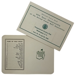 1964 US Open at Congressional & Augusta National Golf Club Scorecards