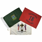 A Trio of Vintage Golf Pin Flags Including 1983 Ryder Cup Matches