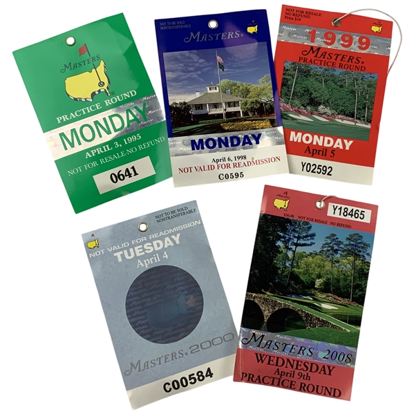 Masters Tournament Tickets 1995-2008 - Tiger Monday Masters Debut