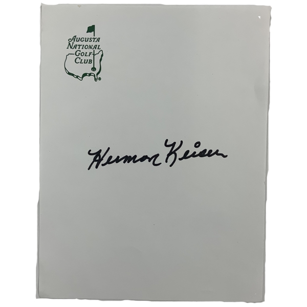 Herman Keiser Signed Augusta National Golf Club Stationary JSA ALOA